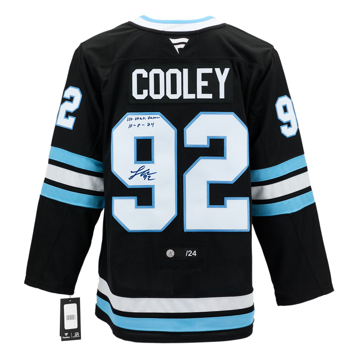 Logan Cooley Signed & Dated Utah Hockey Club Inaugural Game Premium Jersey #/24 product image 1, provided for visual