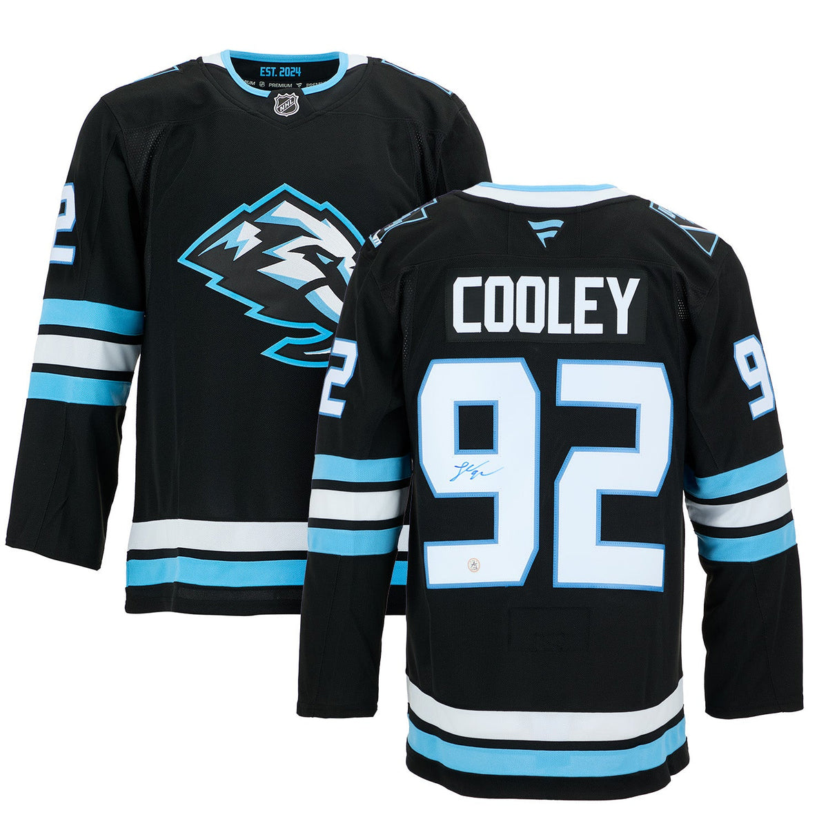 Logan Cooley Autographed Utah Mammoth Fanatics Premium Jersey product image 3, provided for visual reference and product