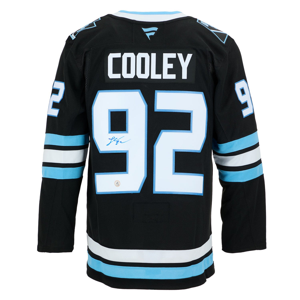 Logan Cooley Autographed Utah Mammoth Fanatics Premium Jersey product image 1, provided for visual reference and product
