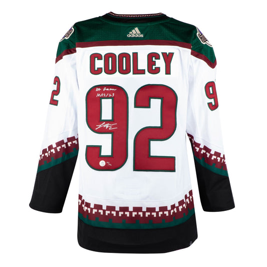 Logan Cooley Arizona Coyotes Signed & Dated 1st Game adidas Jersey /92 product image 1, provided for visual reference and