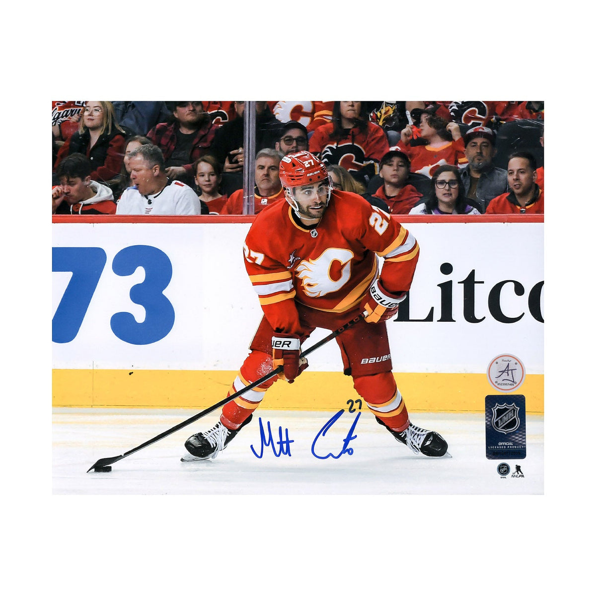 Matt Coronato Autographed Calgary Flames Hockey 8x10 Photo product image 1, provided for visual reference and product detail