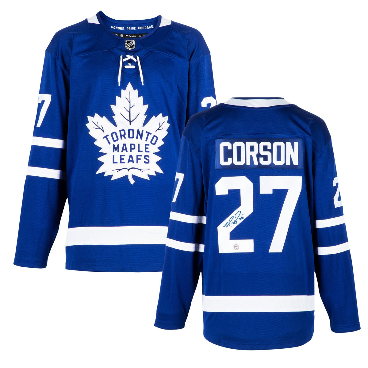 Shayne Corson Signed Toronto Maple Leafs Blue Fanatics Breakaway Jersey product image 3, provided for visual reference and