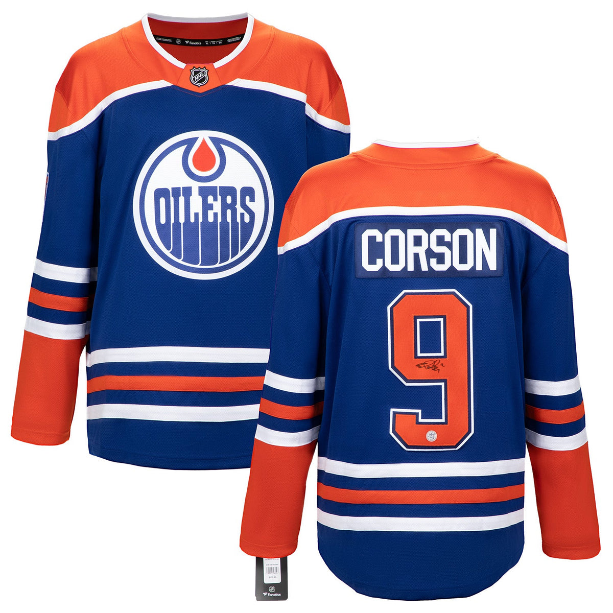 Shayne Corson Signed Edmonton Oilers Blue Fanatics Breakaway Jersey product image 3, provided for visual reference and