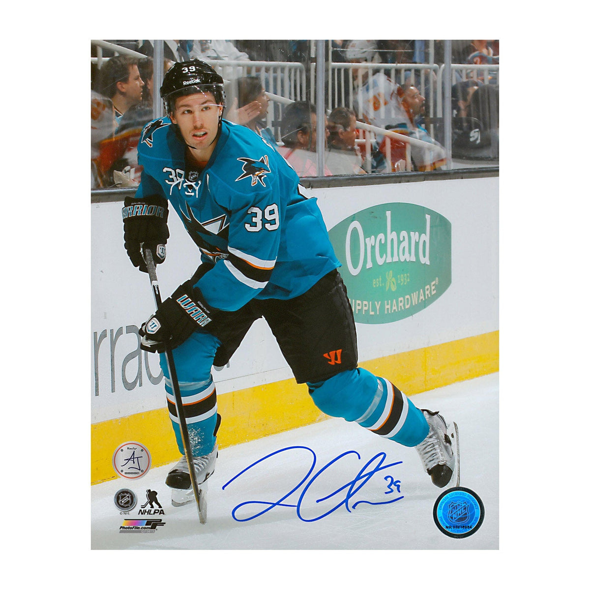 Logan Couture Signed San Jose Sharks Hockey 8x10 Photo product image 1, provided for visual reference and product detail