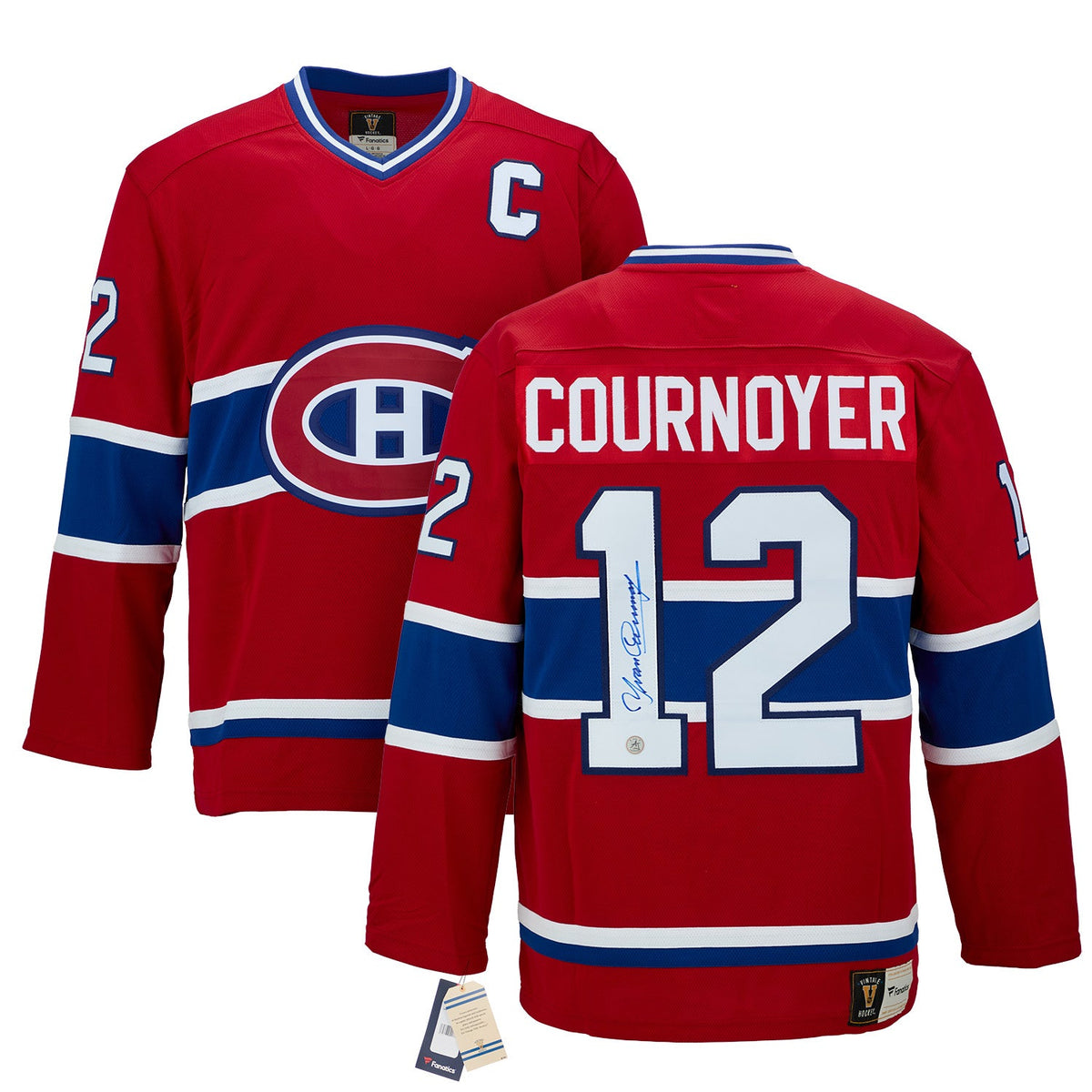 Yvan Cournoyer Autographed Montreal Canadiens Fanatics Throwback Jersey product image 3, provided for visual reference and
