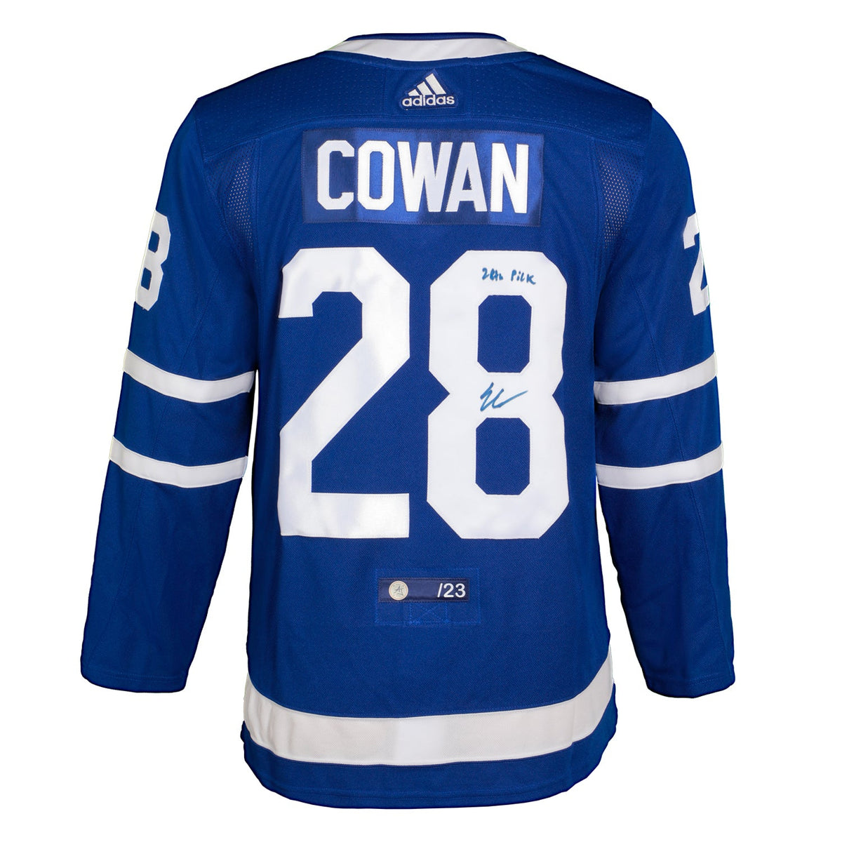 Easton Cowan Signed Toronto Maple Leafs Draft Day adidas Jersey with Note #/23 product image 1, provided for visual
