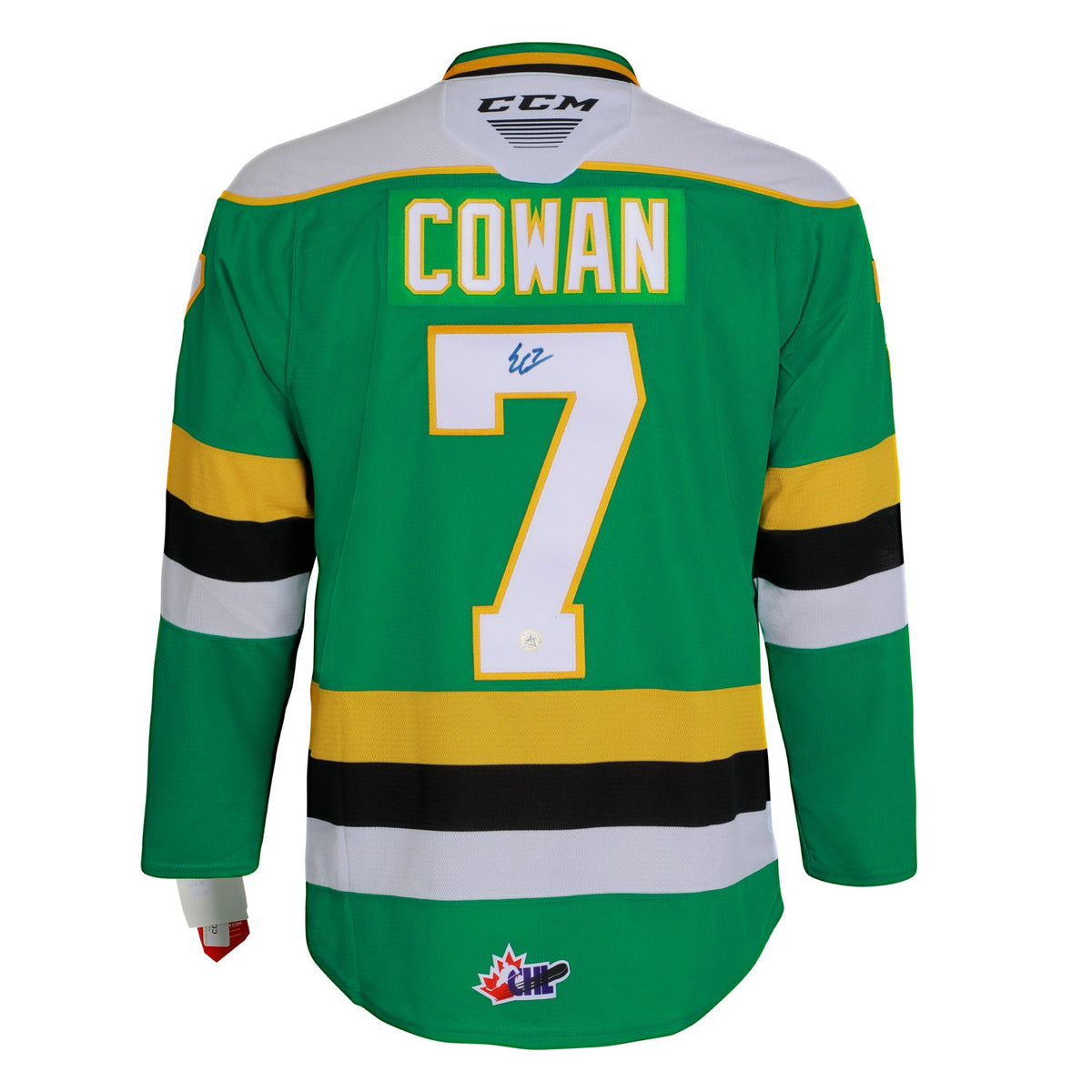 Easton Cowan Autographed London Knights Replica CCM Hockey Jersey product image 1, provided for visual reference and product