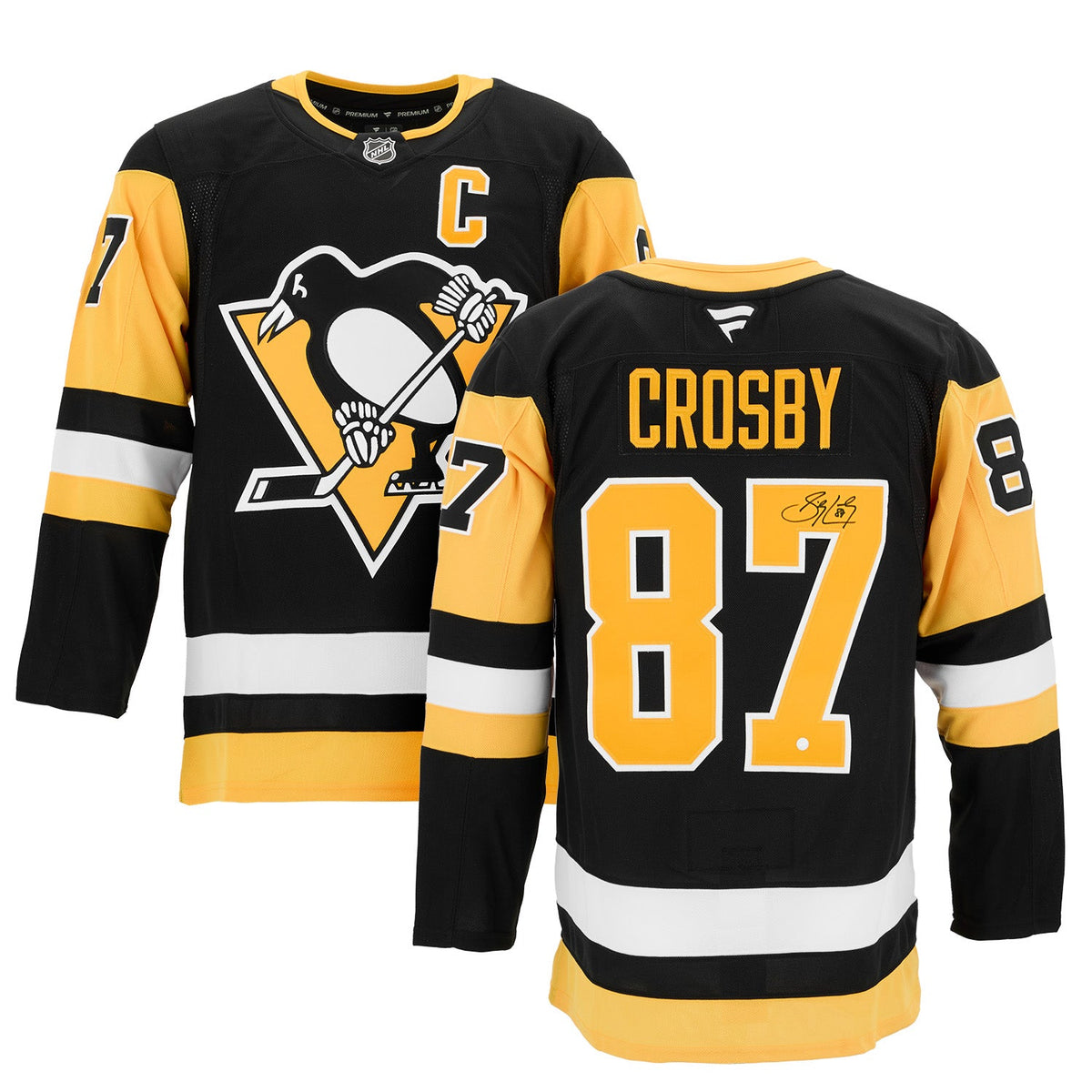Sidney Crosby Autographed Pittsburgh Penguins Fanatics Premium Jersey product image 3, provided for visual reference and