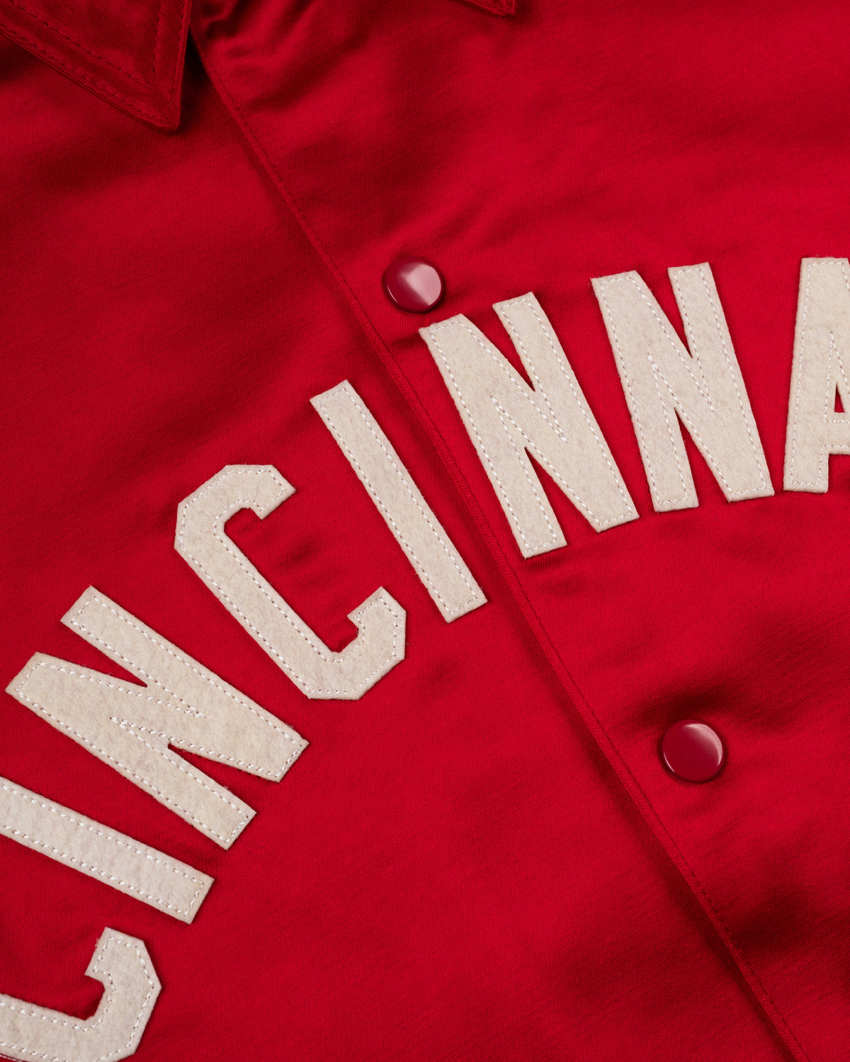 Cincinnati Reds 1955 Satin Windbreaker Jacket product image 2, provided for visual reference and product detail review