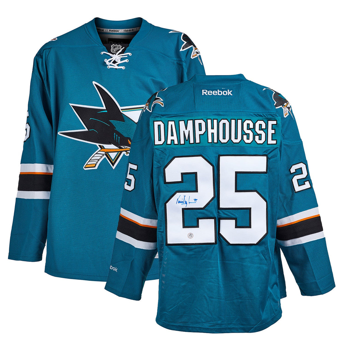 Vincent Damphousse San Jose Sharks Autographed Reebok Jersey product image 2, provided for visual reference and product