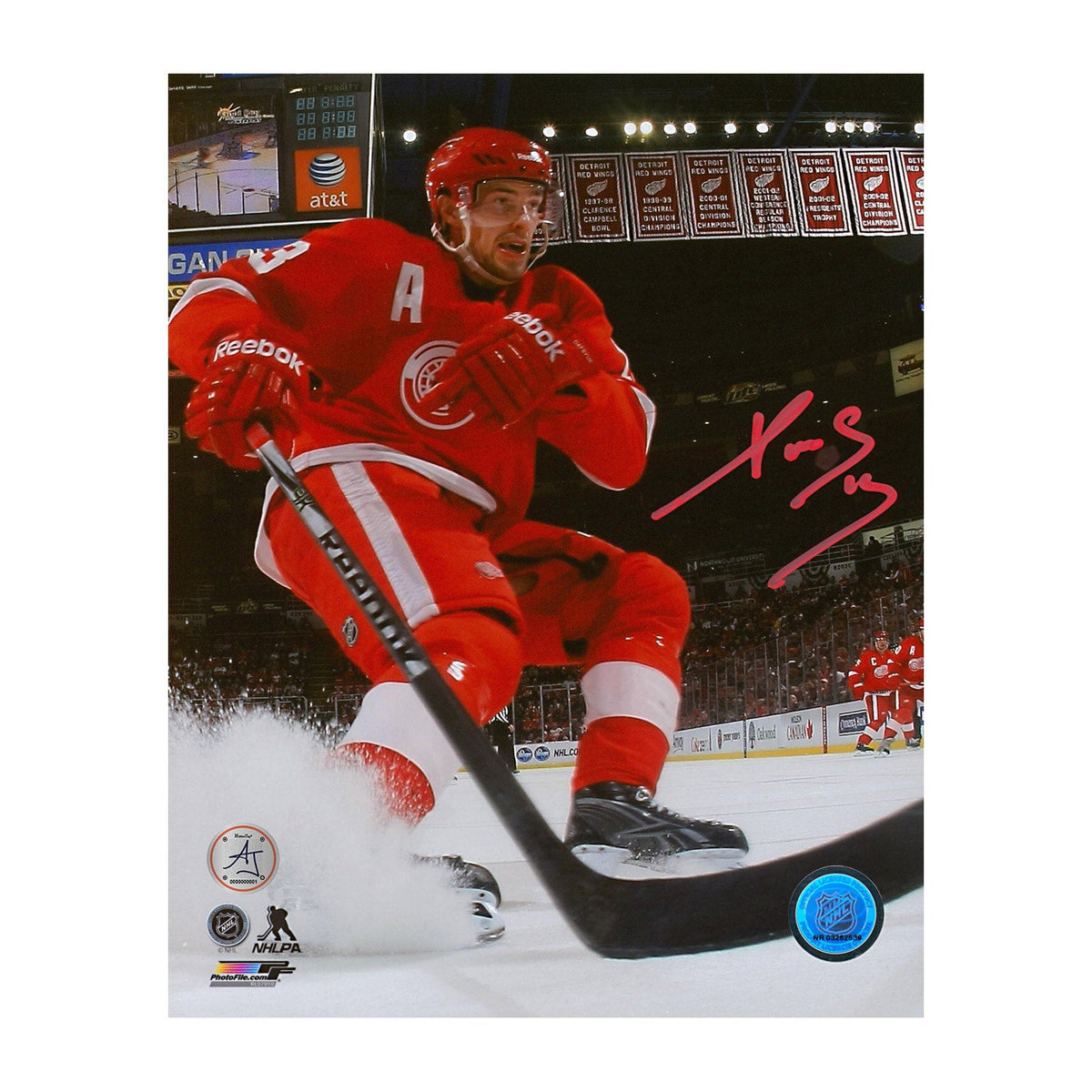 Pavel Datsyuk Autographed Detroit Red Wings Snowstorm 8x10 Photo product image 1, provided for visual reference and product