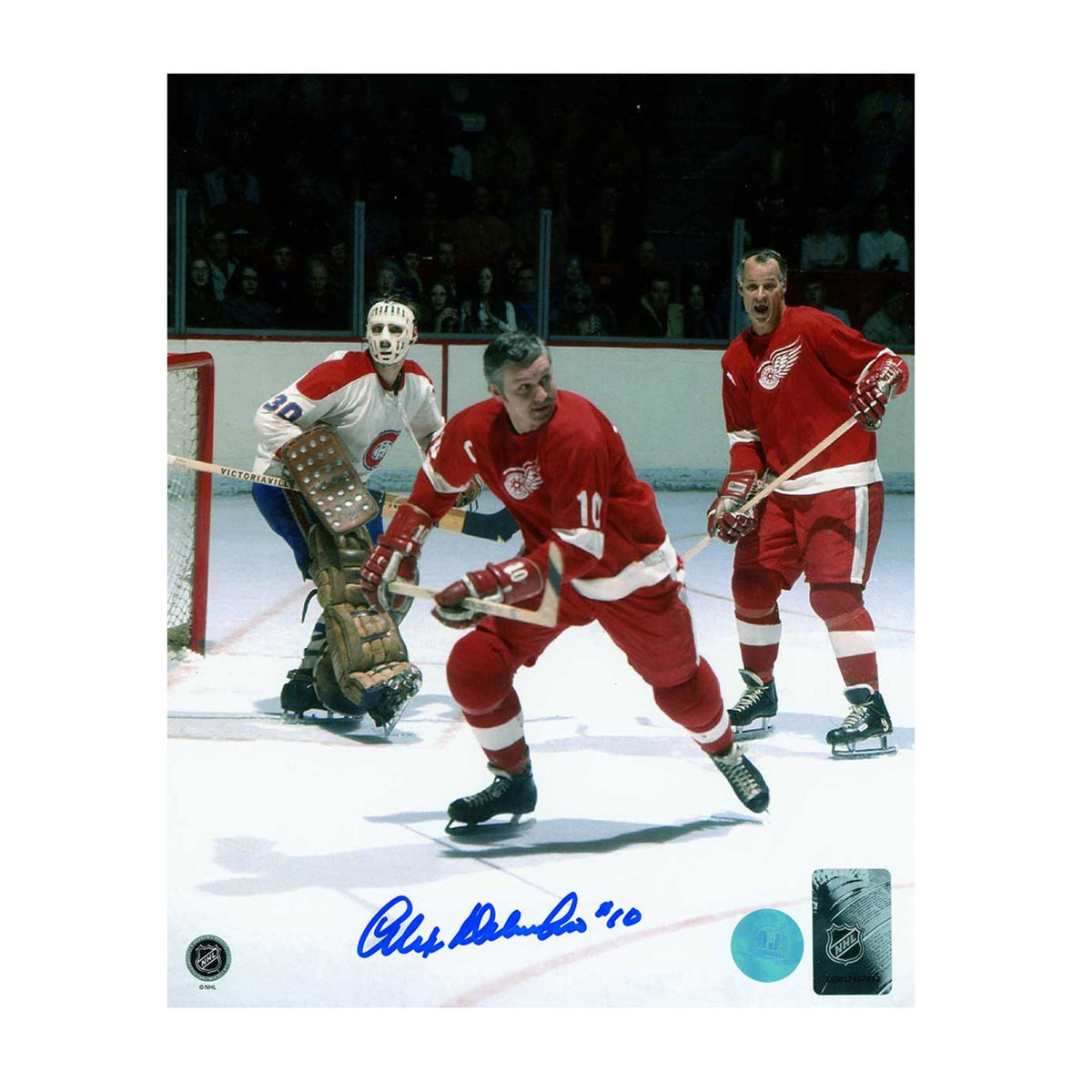 Alex Delvecchio Autographed Detroit Red Wings Game Action 8x10 Photo product image 1, provided for visual reference and