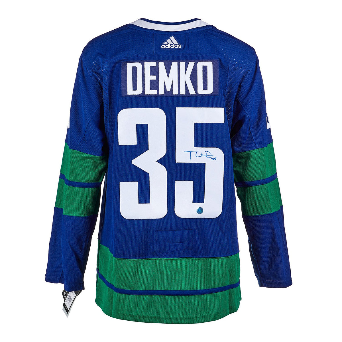 Thatcher Demko Signed Vancouver Canucks Alternate adidas Jersey product image 1, provided for visual reference and product