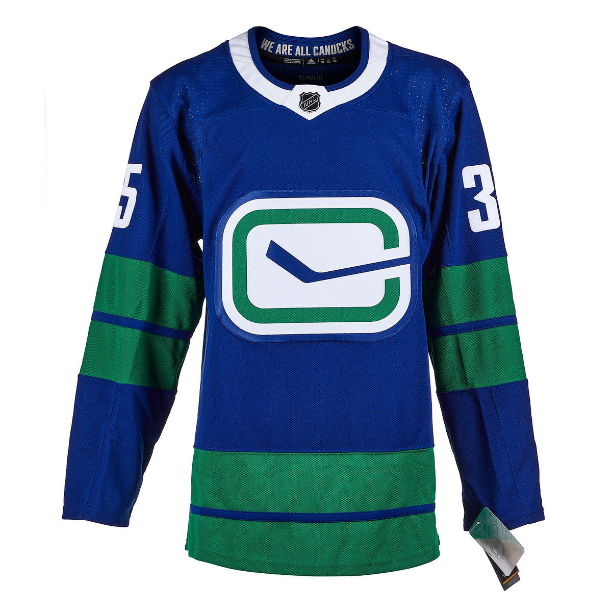Thatcher Demko Signed Vancouver Canucks Alternate adidas Jersey product image 2, provided for visual reference and product