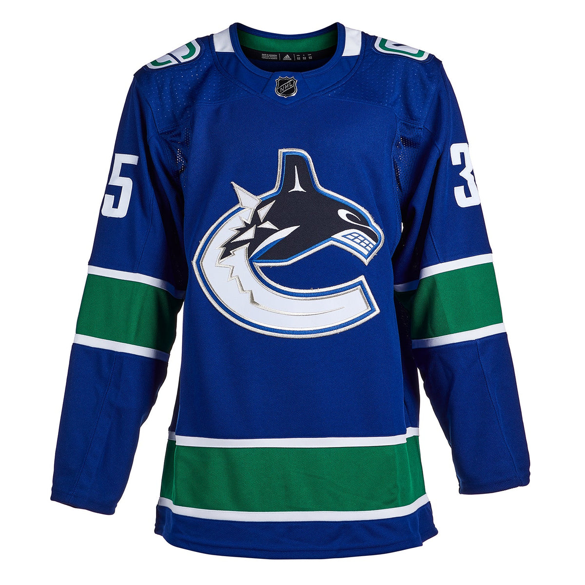 Thatcher Demko Autographed Vancouver Canucks Blue adidas Jersey product image 2, provided for visual reference and product