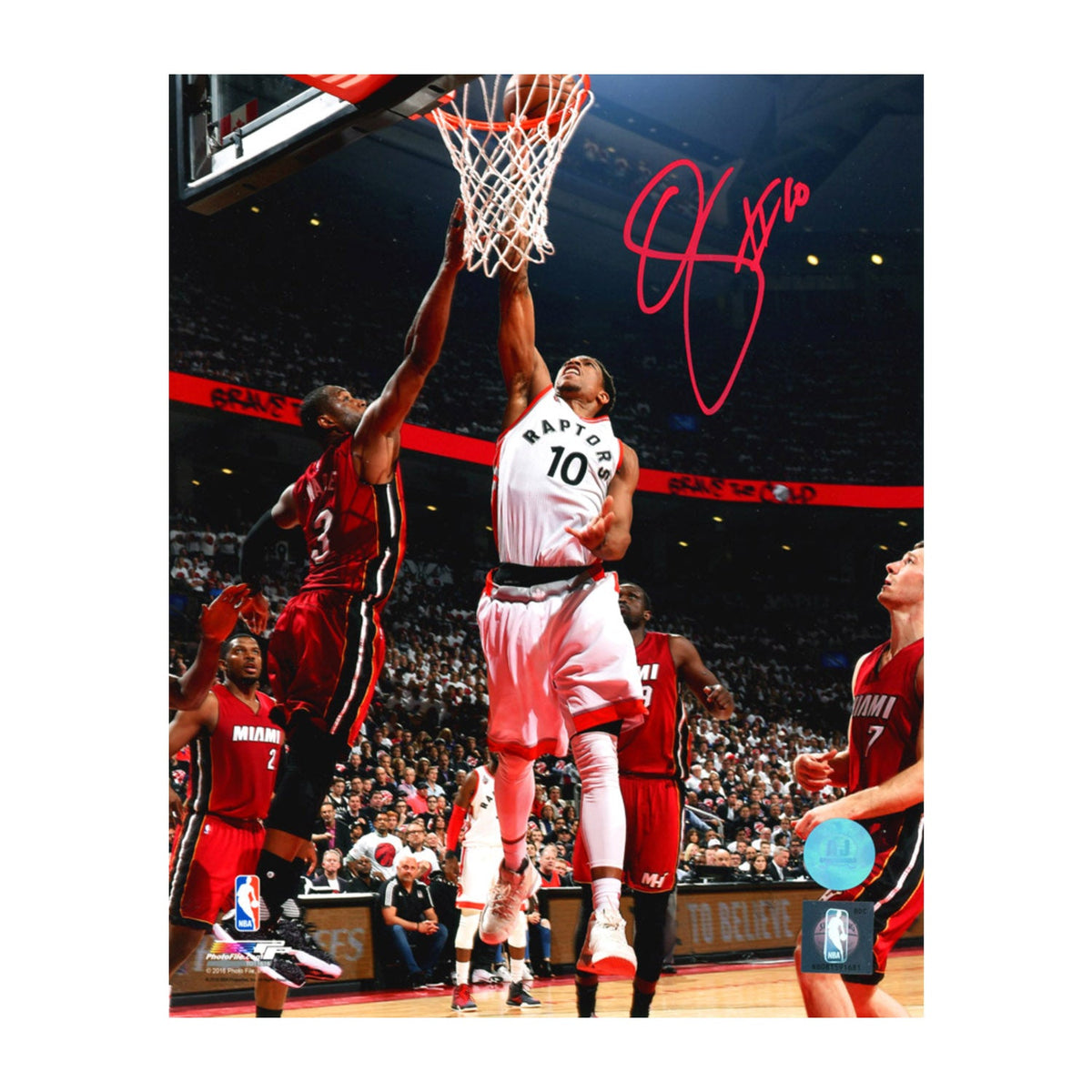DeMar DeRozan Signed Toronto Raptors Game 7 Playoff Win vs Heat 8x10 Photo product image 1, provided for visual reference