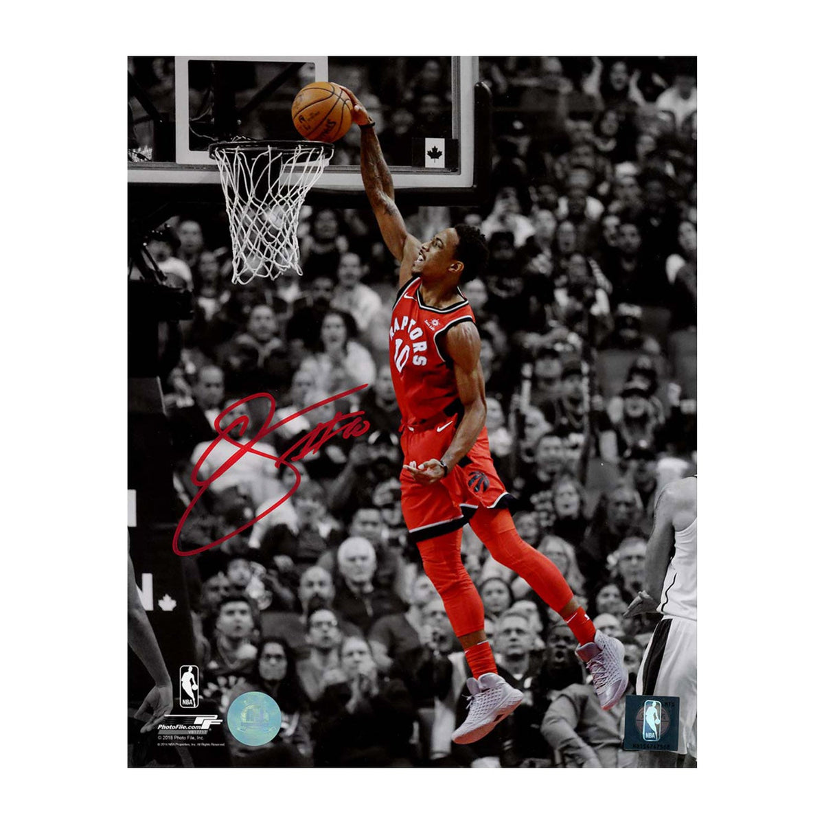 DeMar DeRozan Autographed Toronto Raptors Spotlight 8x10 Photo product image 1, provided for visual reference and product