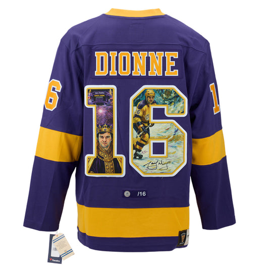 Marcel Dionne Signed Los Angeles Kings Royal impressionist Art Jersey #/16 product image 1, provided for visual reference