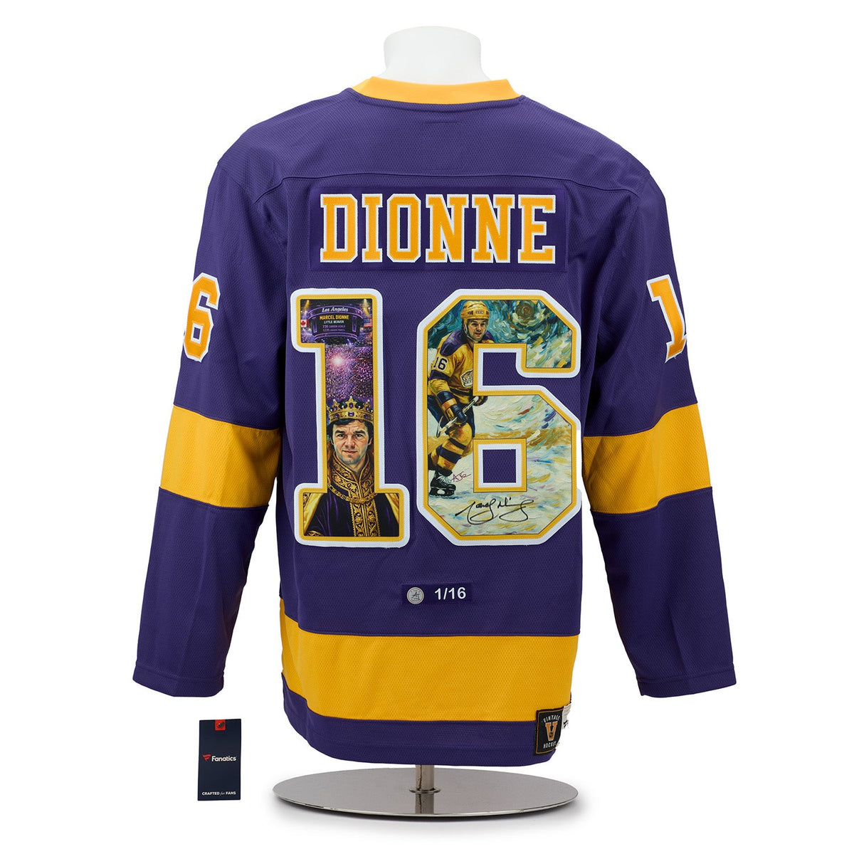 Marcel Dionne Signed Los Angeles Kings Royal impressionist Art Jersey #1/16 product image 1, provided for visual reference