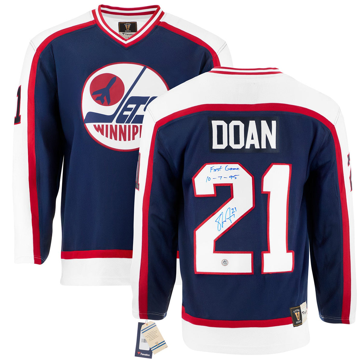Shane Doan Winnipeg Jets Signed & Dated 1st Game Fanatics Throwback Jersey product image 3, provided for visual reference