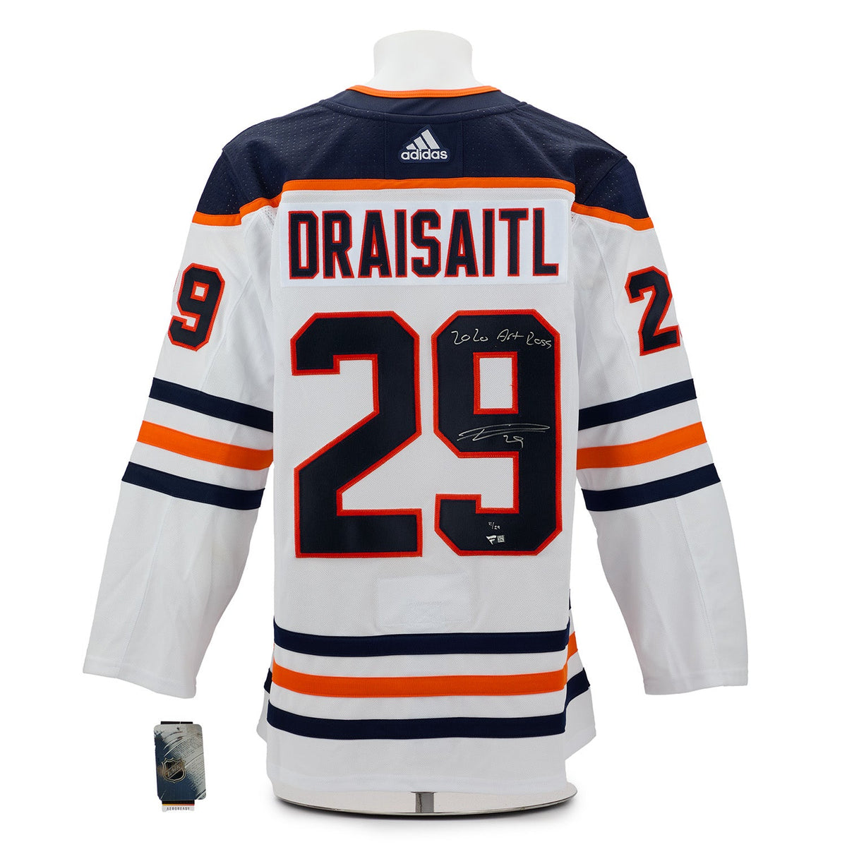 Leon Draisaitl Edmonton Oilers Signed 2020 Art Ross White adidas Jersey #11/29 product image 1, provided for visual