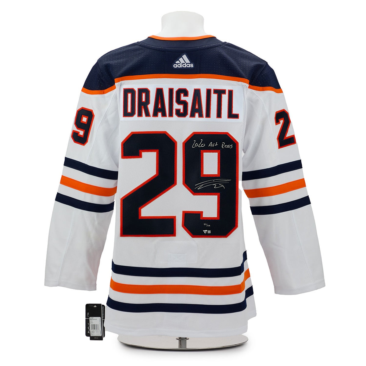 Leon Draisaitl Edmonton Oilers Signed 2020 Art Ross White adidas Jersey #22/29 product image 1, provided for visual