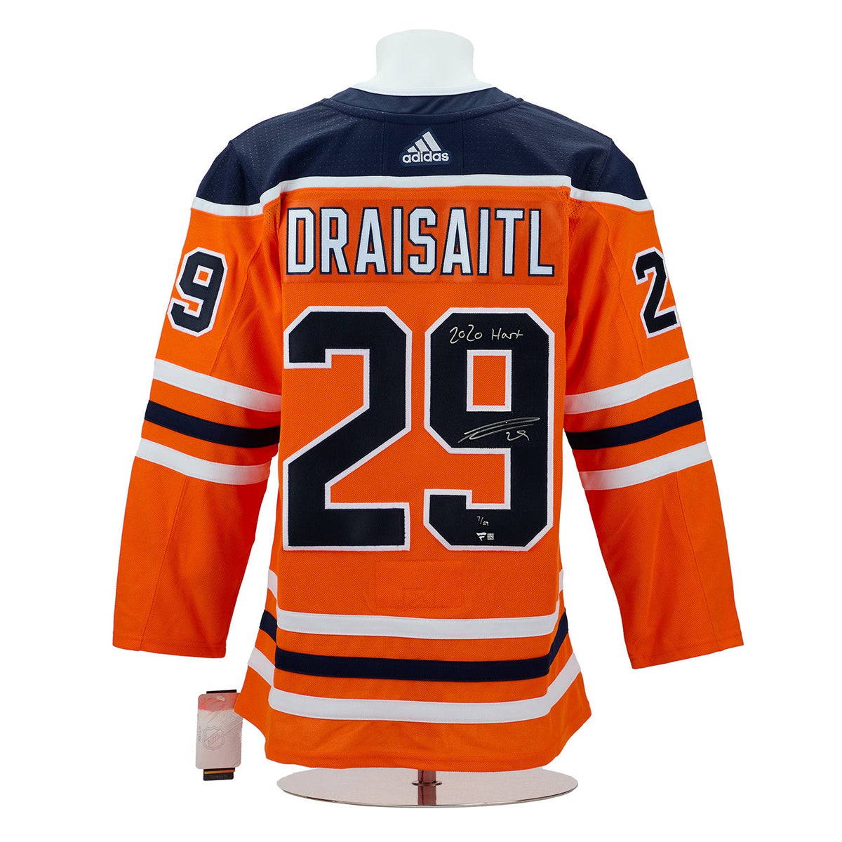 Leon Draisaitl Edmonton Oilers Signed & Inscribed MVP adidas Jersey #7/29 product image 1, provided for visual reference and