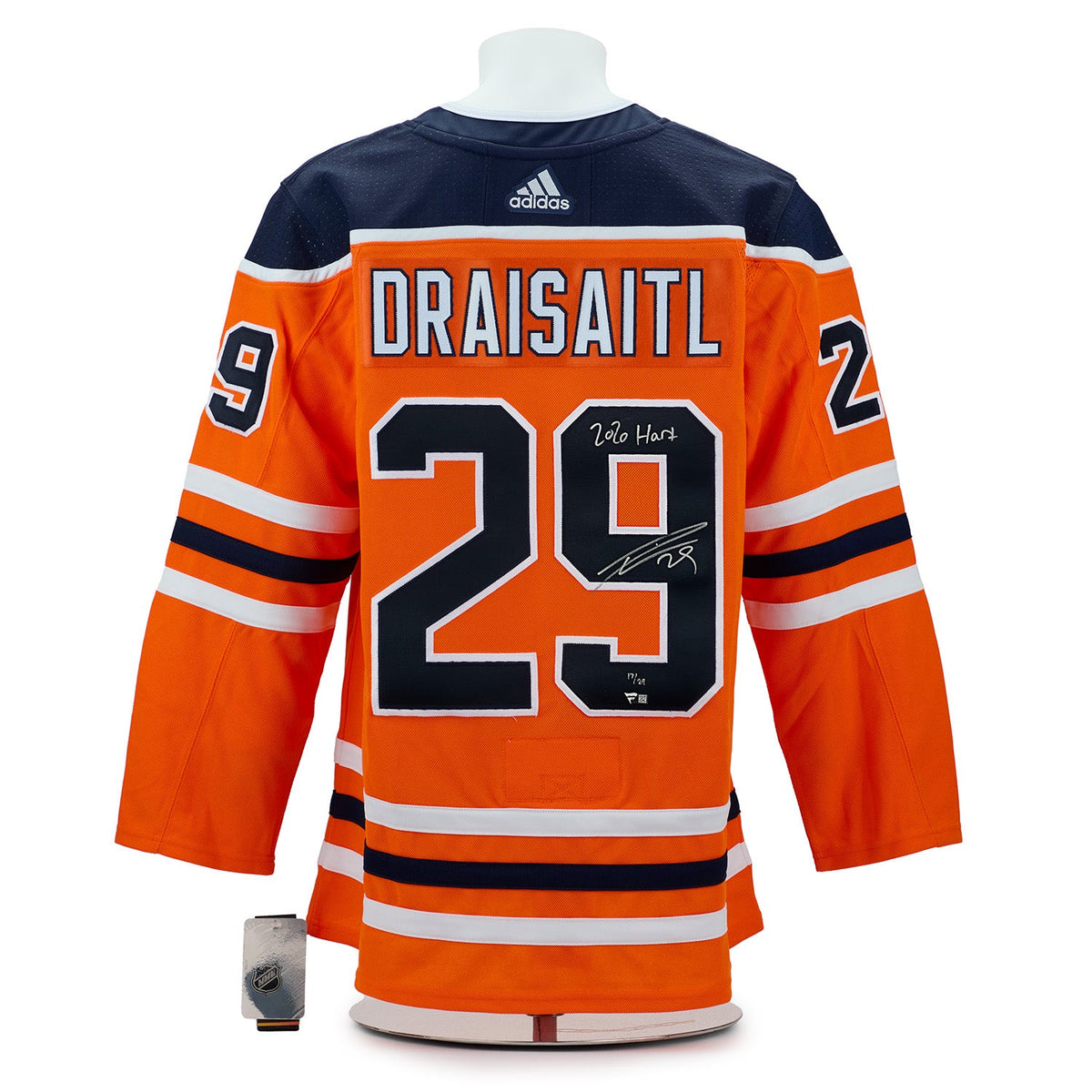 Leon Draisaitl Edmonton Oilers Signed & Inscribed MVP adidas Jersey #17/29 product image 1, provided for visual reference
