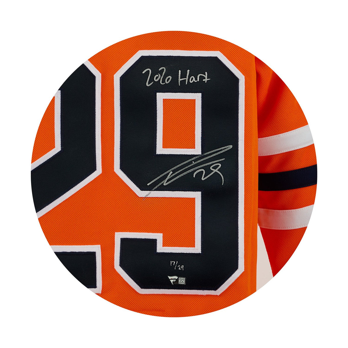 Leon Draisaitl Edmonton Oilers Signed & Inscribed MVP adidas Jersey #17/29 product image 3, provided for visual reference