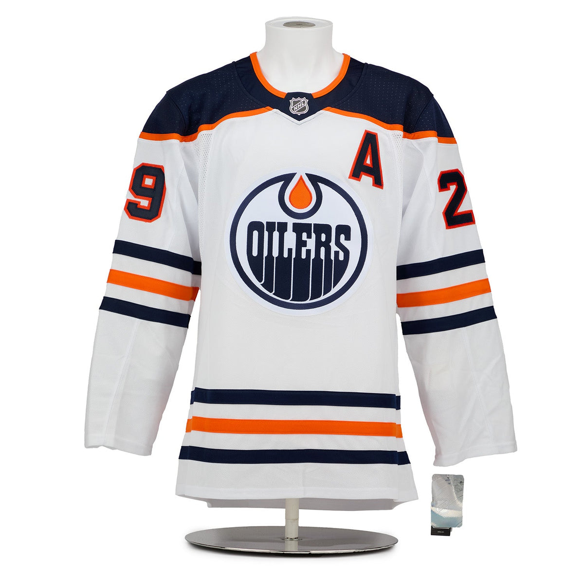 Leon Draisaitl Edmonton Oilers Signed 2020 Hart White adidas Jersey #23/29 product image 2, provided for visual reference