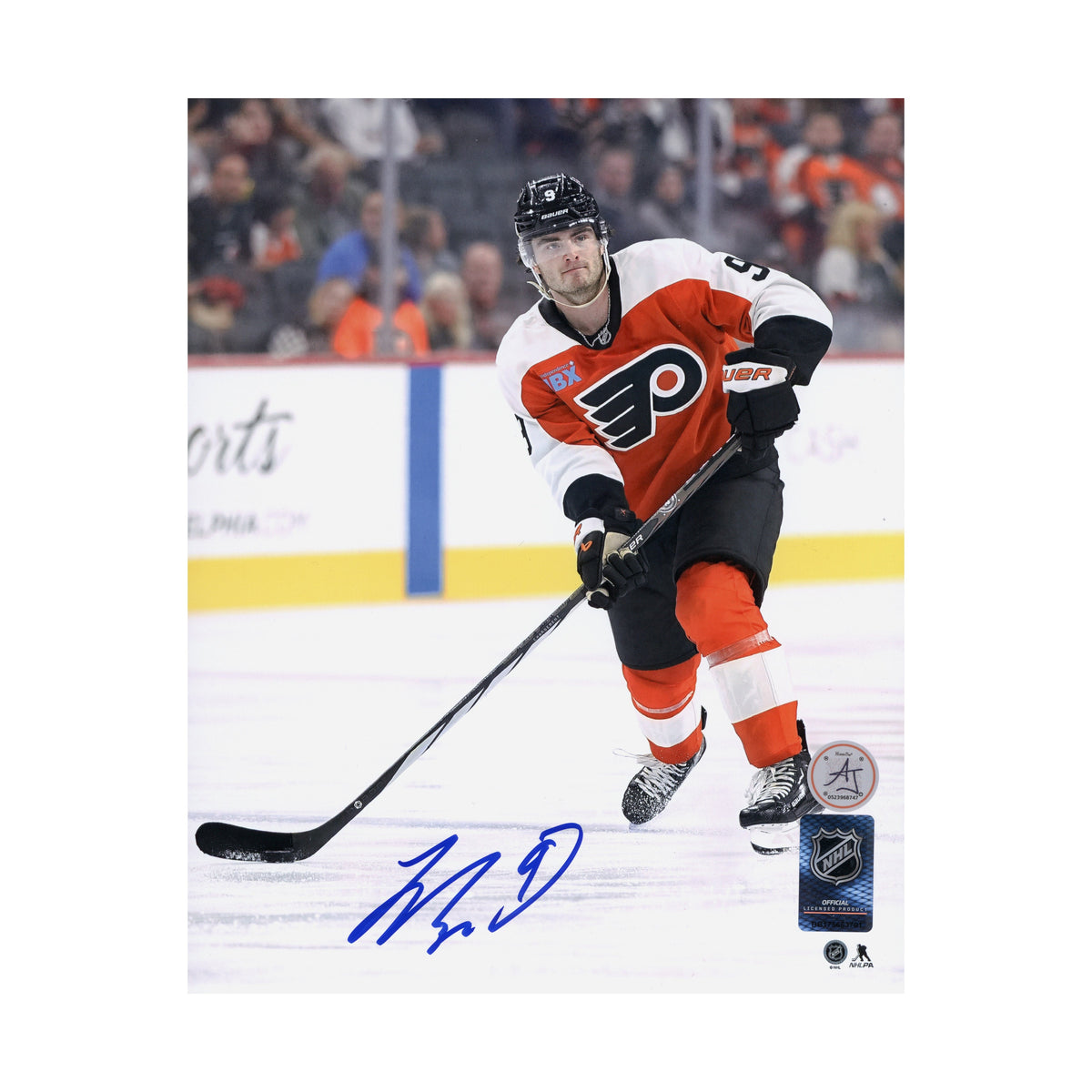 Jamie Drysdale Autographed Philadelphia Flyers Hockey 8x10 Photo product image 1, provided for visual reference and product