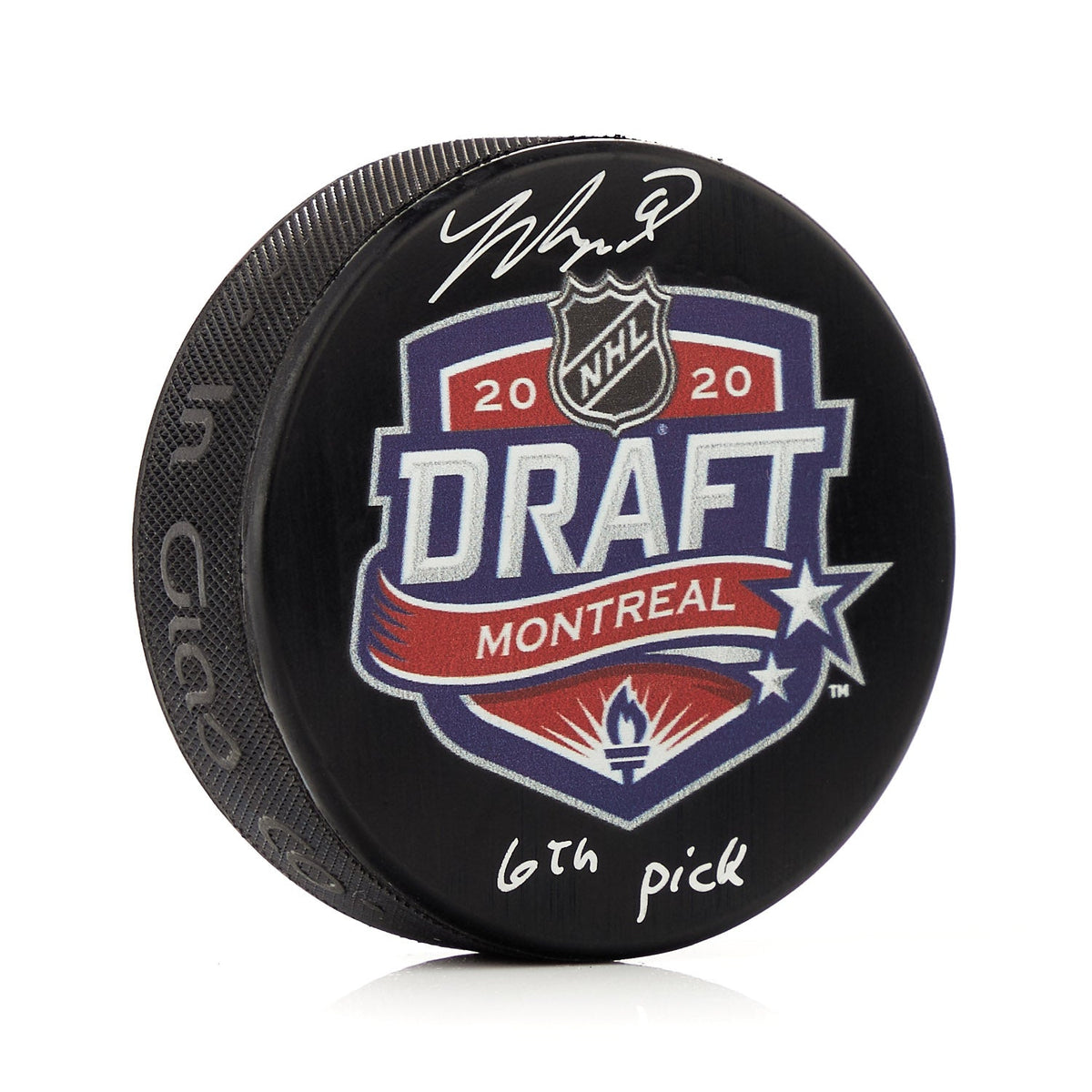 Jamie Drysdale Signed 2020 NHL Entry Draft Puck with 6th Pick Note product image 1, provided for visual reference and