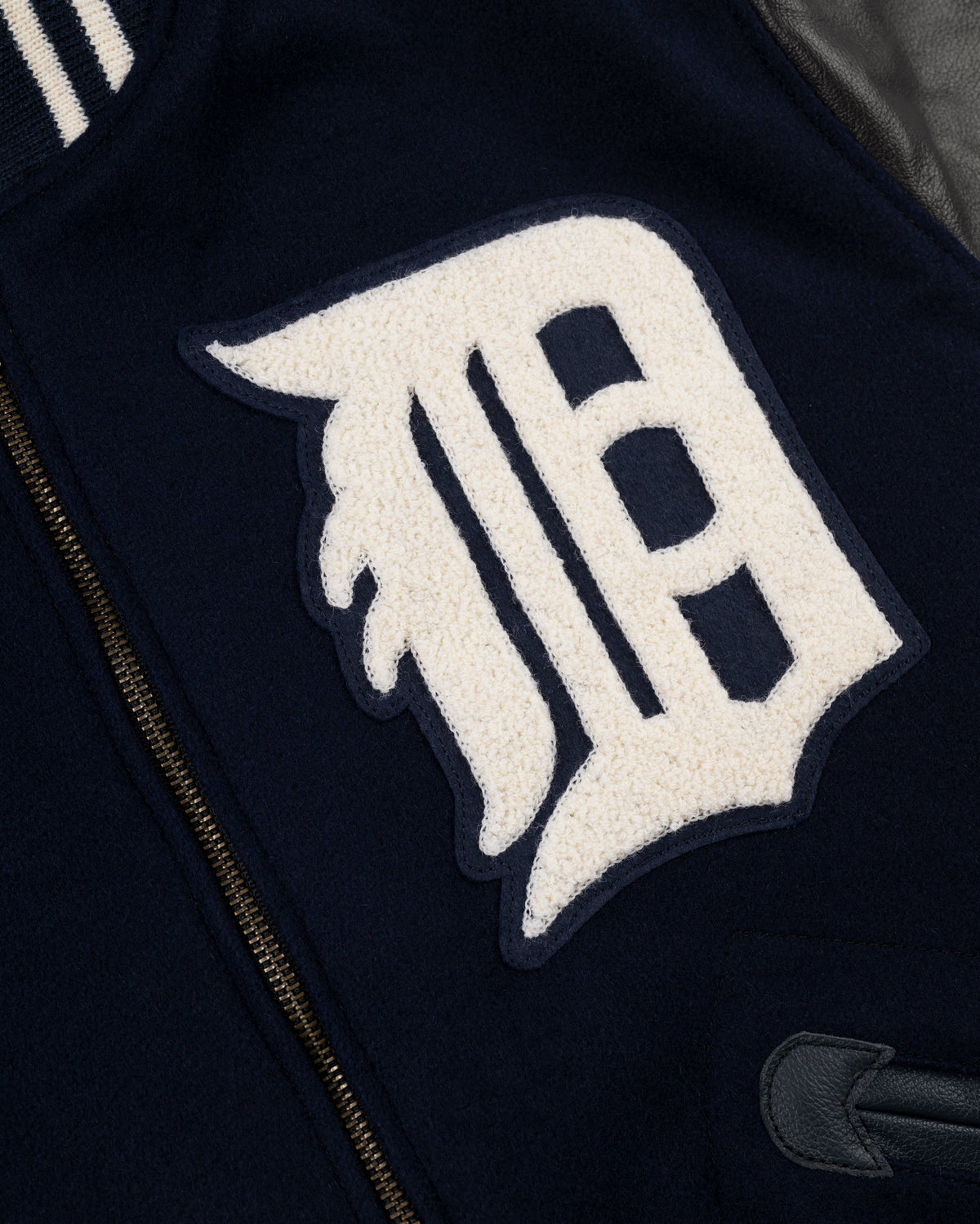 Detroit Tigers 1955 Authentic Wool & Leather Varsity Jacket product image 3, provided for visual reference and product