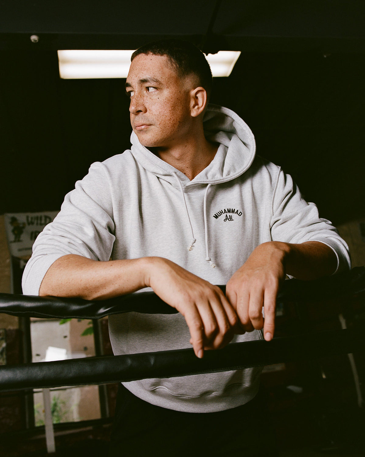 Muhammad Ali Chest Embroidered Heavyweight Cotton Terry Pullover Hoodie product image 4, provided for visual reference and