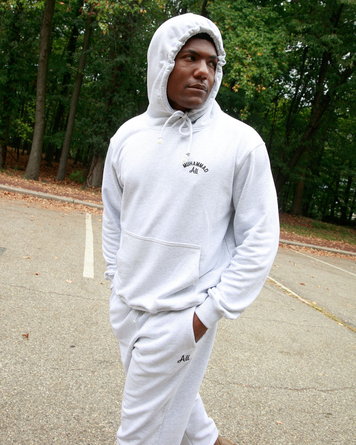 Muhammad Ali Embroidered Heavyweight Cotton Terry Sweatpants product image 4, provided for visual reference and product