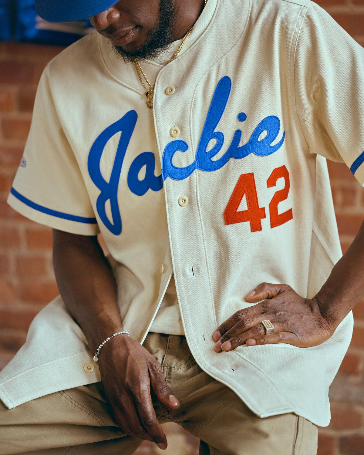 Jackie Robinson Cotton Twill Baseball Jersey product image 6, provided for visual reference and product detail review