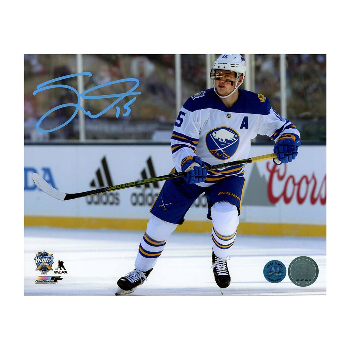 Jack Eichel Signed Buffalo Sabres 8x10 Photo product image 1, provided for visual reference and product detail review