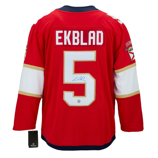 Aaron Ekblad Autographed Florida Panthers Fanatics Breakaway Jersey product image 1, provided for visual reference and