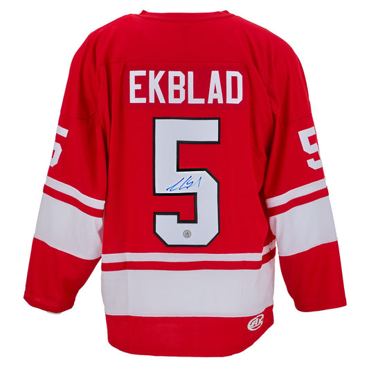 Aaron Ekblad Autographed Team Canada Custom Hockey Nation Jersey product image 1, provided for visual reference and product
