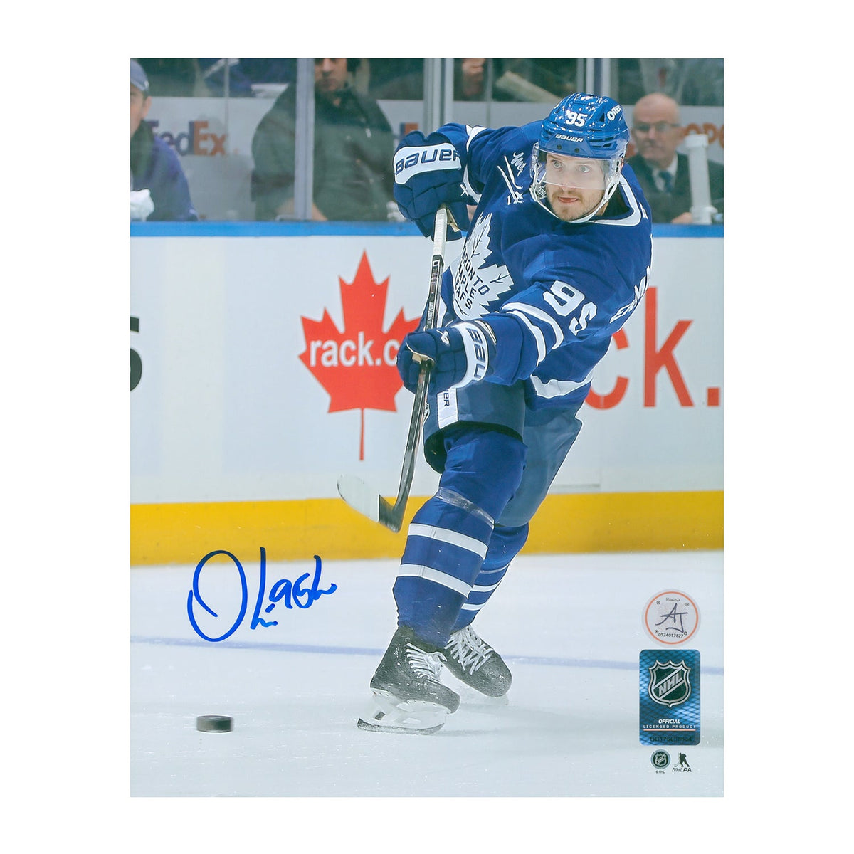 Oliver Ekman-Larsson Signed Toronto Maple Leafs Point Shot 8x10 Photo product image 1, provided for visual reference and