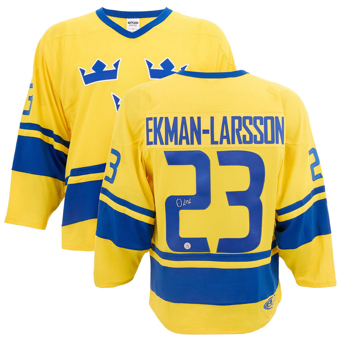 Oliver Ekman-Larsson Team Sweden Autographed Hockey Jersey product image 3, provided for visual reference and product detail