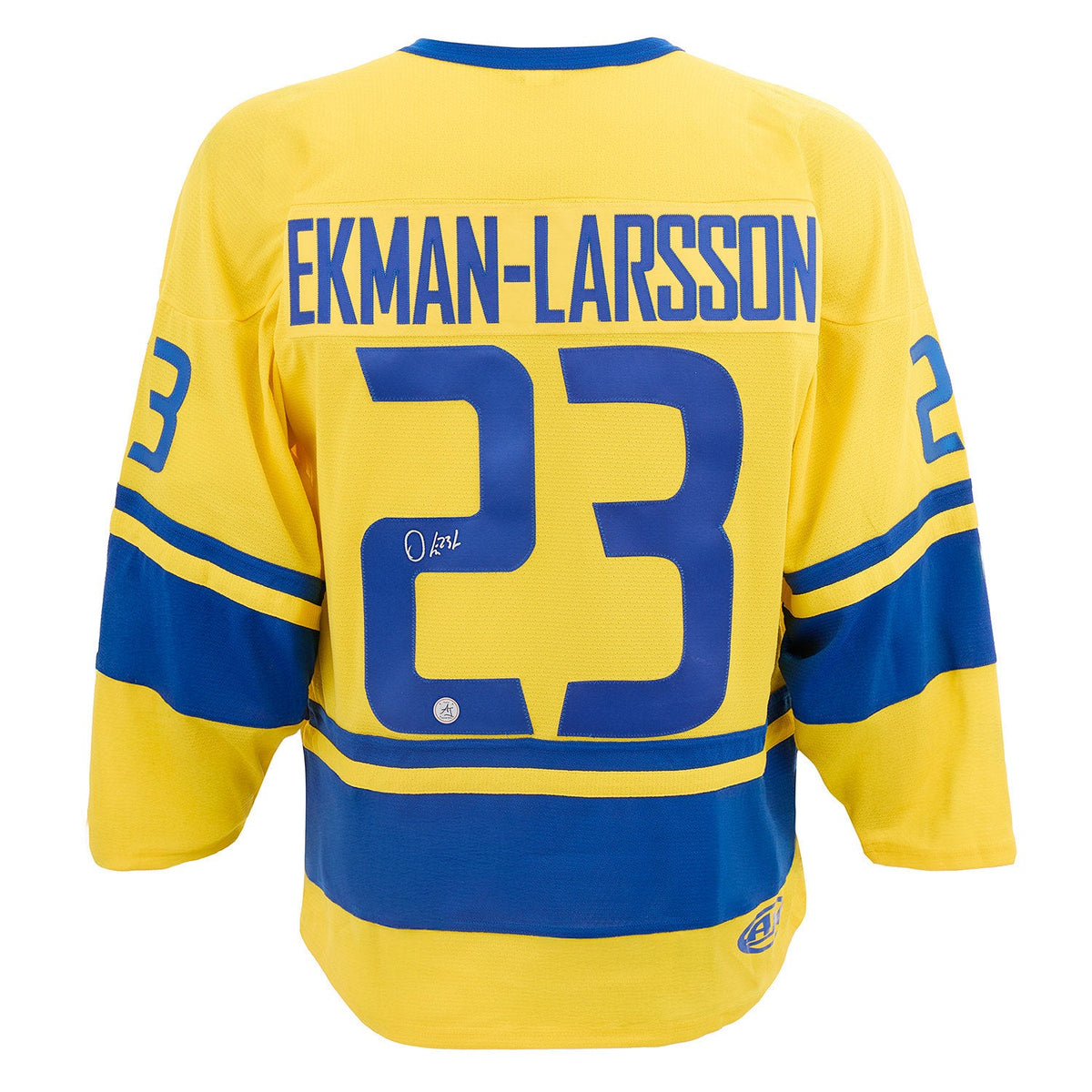Oliver Ekman-Larsson Team Sweden Autographed Hockey Jersey product image 1, provided for visual reference and product detail