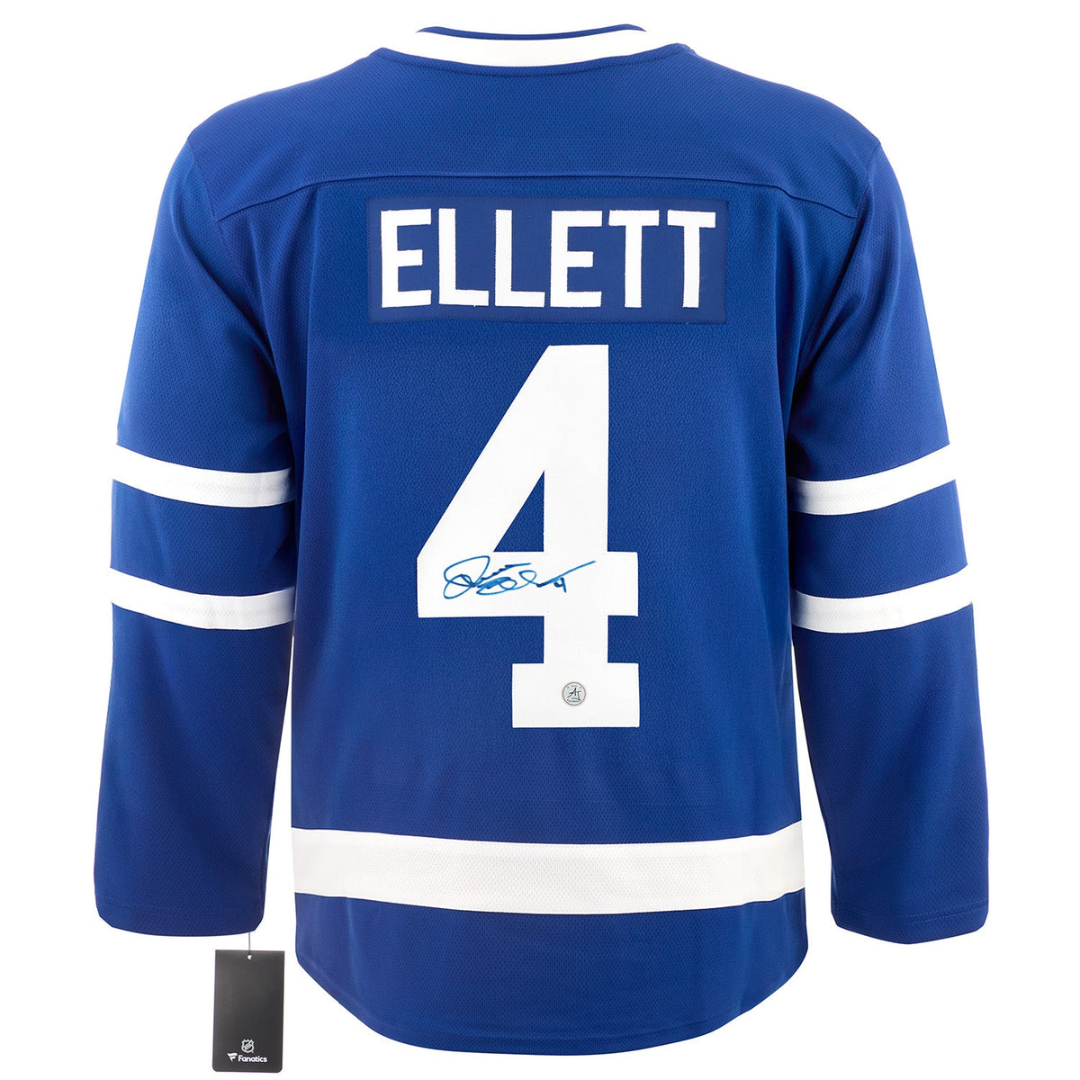Dave Ellett Autographed Toronto Maple Leafs Fanatics Breakaway Jersey product image 1, provided for visual reference and