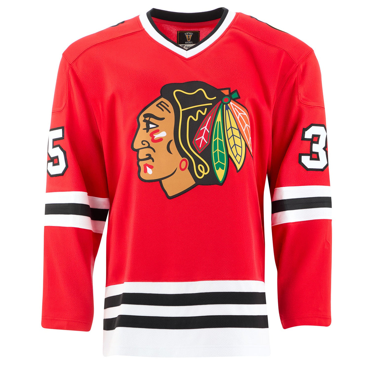 Tony Esposito Signed & Inscribed Chicago Blackhawks Fanatics Throwback Jersey product image 2, provided for visual reference