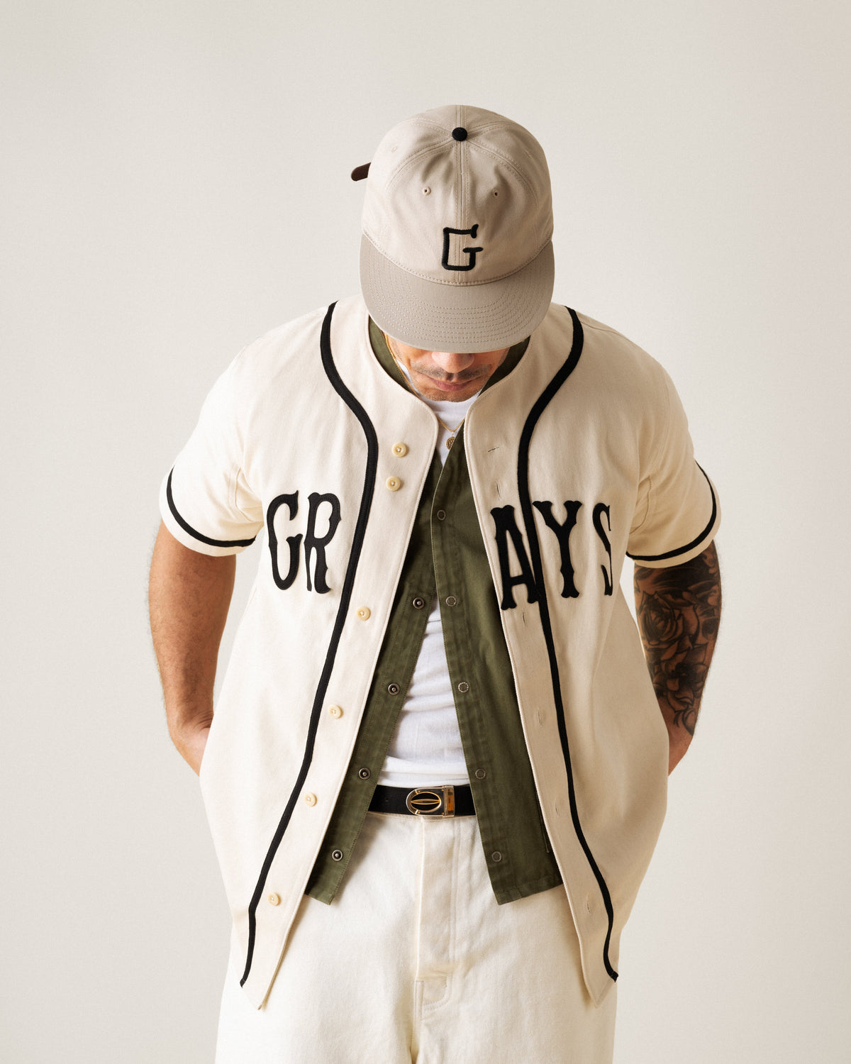 Homestead Grays Cotton Twill Baseball Jersey product image 3, provided for visual reference and product detail review