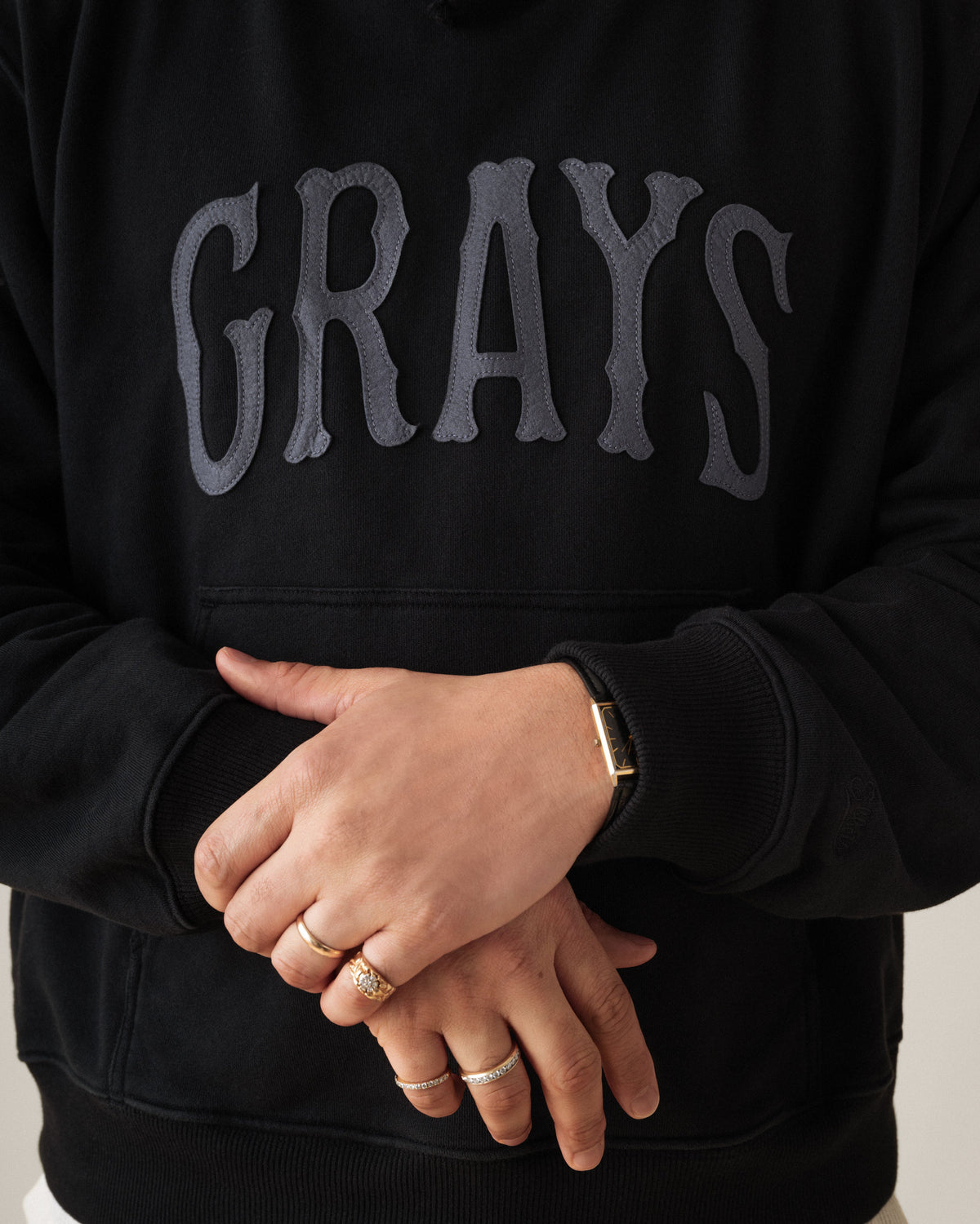Homestead Grays Heavyweight Cotton Terry Pullover Hoodie product image 2, provided for visual reference and product detail