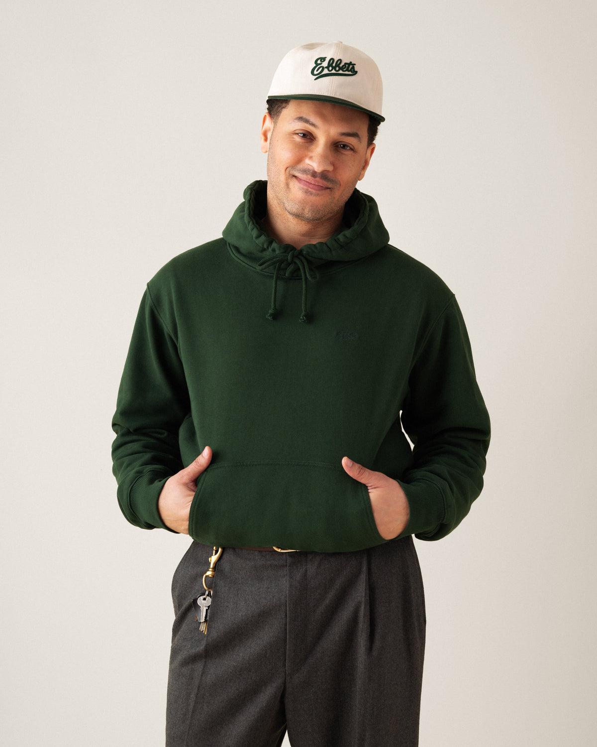 Ebbets Chest Logo Heavyweight Cotton Terry Pullover Hoodie product image 2, provided for visual reference and product detail