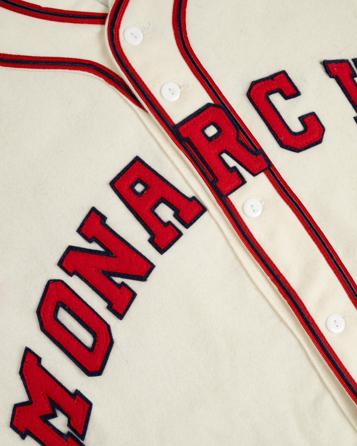 Kansas City Monarchs 1942 Authentic Wool Home Baseball Jersey product image 3, provided for visual reference and product