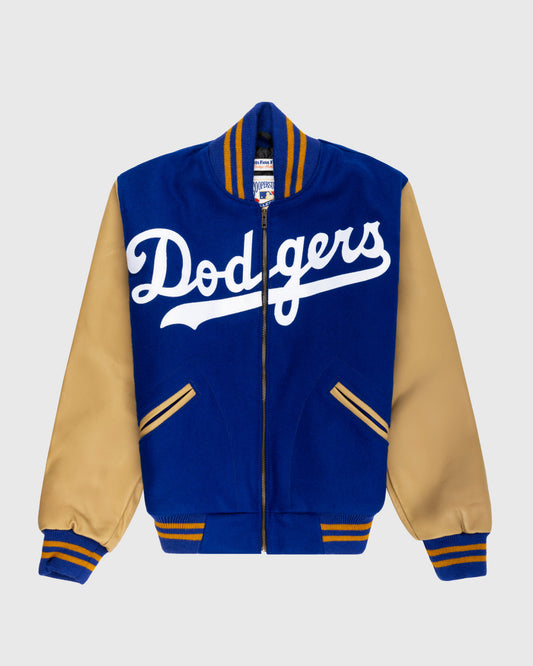 Brooklyn Dodgers 1951 Authentic Wool & Leather Varsity Jacket product image 1, provided for visual reference and product