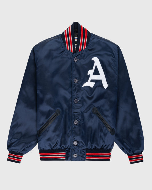 Kansas City Athletics 1960 Authentic All Satin Varsity Jacket product image 1, provided for visual reference and product